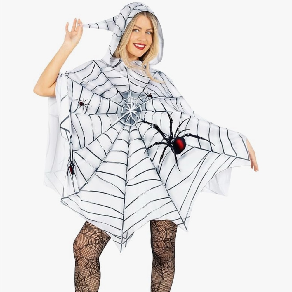 NEW! Morph Costumes Spider Web Poncho For Women, Halloween Costume, One Size